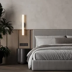 Applique murale LED CCT 45 cm verre rainuré IP44 éclairage salle de bain moderne Linea Light Prestige