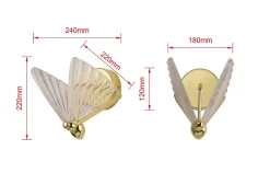 Applique murale LED design papillon doré CCT 3000K-4000K-6000K Mariposa Light Prestige