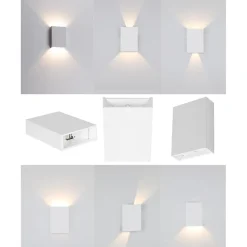 Applique Murale LED D'extérieur, Blanc Chaud 3000k Faisceau Lumineux Réglable étanche IP65