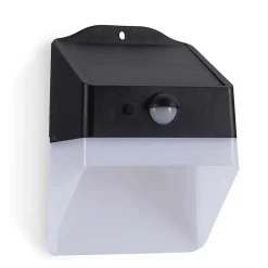 Applique murale Led d'extérieur solaire Noire 2WDétecteur de mouvement Angle120 degrés IP65 ASLO