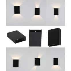 Applique Murale LED D'extérieur, Blanc Chaud 3000k Faisceau Lumineux Réglable étanche IP65