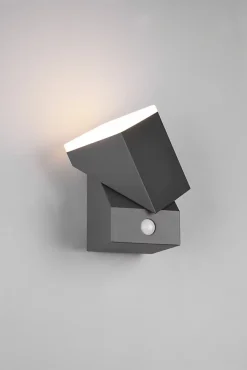 Applique murale LED extérieure avec détecteur 7W anthracite IP54 - Trio - Avon