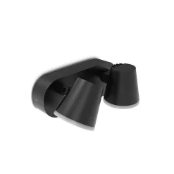Applique Murale LED Extérieure - Double Orientable - 20W 3000K - IP54 - Détecteur IR - Noir