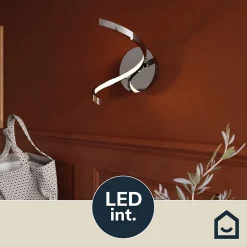 Applique murale LED intégrée Pegmati argent 400lm 6.2W IP20 GoodHome