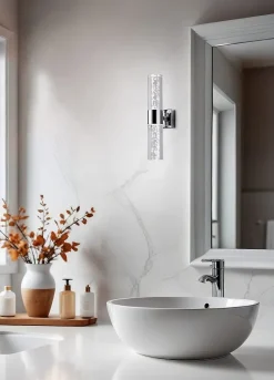 Applique murale LED intégrée 2x3,1W, 3000K, IP44, Chrome - Trio - Bolsa