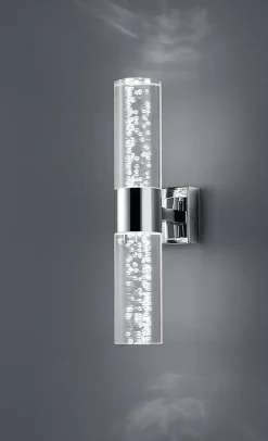 Applique murale LED intégrée 2x3,1W, 3000K, IP44, Chrome - Trio - Bolsa