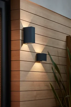 Applique murale LED intégré Katsura 712lm IP44 gris anthracite GoodHome