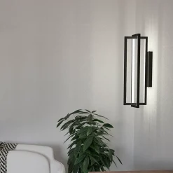 Applique murale LED intégrée Siberia 2200lm IP20 L.30 x H.30 x P.19 cm Eglo noir dimmable