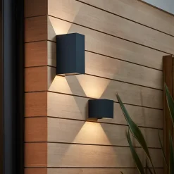 Applique murale LED intégré Katsura 814lm IP44 gris anthracite GoodHome