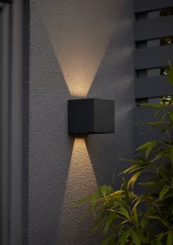 Applique murale LED intégré Katsura 814lm IP44 gris anthracite GoodHome