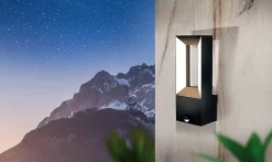 Applique murale LED intégrée à détection Riforano noir IP44 640lm Eglo