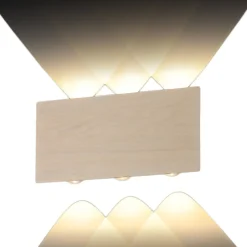 Applique murale LED intérieur métal effet bois Asparagus l.20 x H.10cm 560lm GoodHome