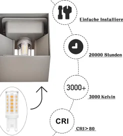 Applique Murale LED Intérieur Moderne - Éclairage Up & Down - IP65 Étanche - Design Contemporain