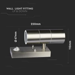 Applique Murale LED IP44 Double Faisceau GU10 avec Détecteur de Mouvement - SILAMP