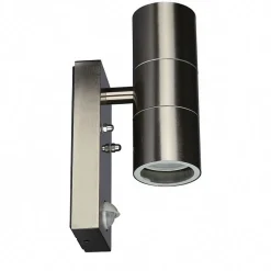 Applique Murale LED IP44 Double Faisceau GU10 avec Détecteur de Mouvement - SILAMP