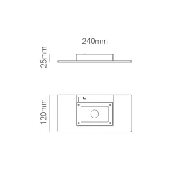 Applique murale LED Mini Pla Corten 20 W, interrupteur CCT, aluminium 2700 K/3200 K/4000K, éclairage haut - Beneito & Faure