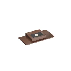 Applique murale LED Mini Pla Corten 20 W, interrupteur CCT, aluminium 2700 K/3200 K/4000K, éclairage haut - Beneito & Faure