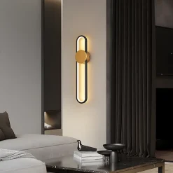 Applique murale LED NETTLIFE - 12 W - Lampe d'escalier 60 cm - Doré - Design moderne - Blanc chaud 3 000 K - Éclairage mural