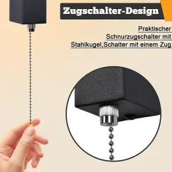 Applique murale LED Nettlife d'intérieur avec interrupteur - Lampe de couloir noire au design moderne 3000 K Blanc chaud 6W