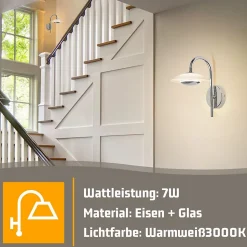 Applique murale LED NETTLIFE, design moderne, éclairage d'intérieur, éclairage de couloir, verre 3 000 K