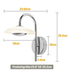 Applique murale LED NETTLIFE, design moderne, éclairage d'intérieur, éclairage de couloir, verre 3 000 K