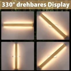 Applique murale LED NETTLIFE en bois - 100 cm 36 W - Lampe de couloir moderne - Blanc chaud 3 000 K - Pour salon, chambre