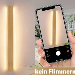 Applique murale LED NETTLIFE en bois - 100 cm 36 W - Lampe de couloir moderne - Blanc chaud 3 000 K - Pour salon, chambre