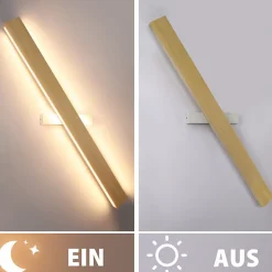 Applique murale LED NETTLIFE en bois - 100 cm 36 W - Lampe de couloir moderne - Blanc chaud 3 000 K - Pour salon, chambre