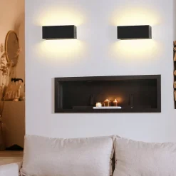 Applique Murale LED Noire Étanche - Éclairage Moderne pour Intérieur et Extérieur
