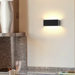 Applique Murale LED Noire Étanche - Éclairage Moderne pour Intérieur et Extérieur