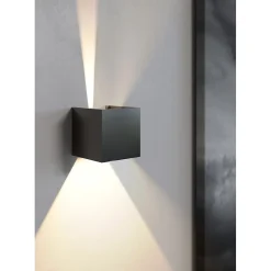 Applique murale LED noire IP54 6,8W à ailettes orientables 4000k