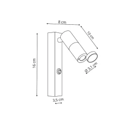 Applique murale LED orientable avec interrupteur lampe de lecture moderne noire Miri Light Prestige