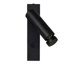 Applique murale LED orientable avec interrupteur lampe de lecture moderne noire Miri Light Prestige