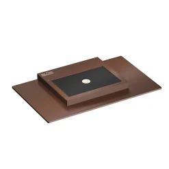 Applique murale LED Pla XL Corten 35 W, interrupteur CCT 2700 K/3200 K/4000K, aluminium, éclairage vers le haut - Beneito & Faure