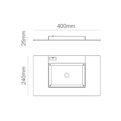 Applique murale LED Pla XL Corten 35 W, interrupteur CCT 2700 K/3200 K/4000K, aluminium, éclairage vers le haut - Beneito & Faure