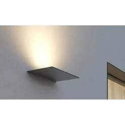Applique murale LED Pla XL Corten 35 W, interrupteur CCT 2700 K/3200 K/4000K, aluminium, éclairage vers le haut - Beneito & Faure