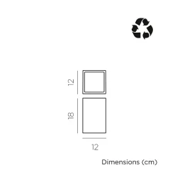Applique murale LED solaire Wally IP65 blanc l.12 x L.12 cm
