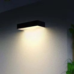 Applique murale LED Solaire 3W Noire Eclairage led d'extérieur Détecteur de mouvement 350 Lm ASLO