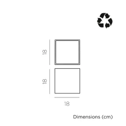 Applique murale LED solaire Wally IP65 blanc l.18 x L.18 cm