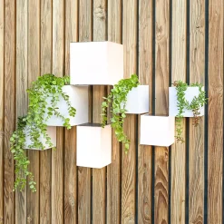 Applique murale LED solaire Wally IP65 blanc l.18 x L.18 cm