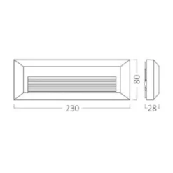 Applique murale LED VEKTA-B 3en1 3W 180lm IP65 Gris