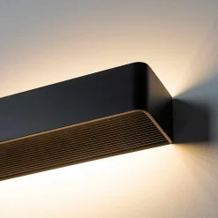 Applique murale LED 12W compatible avec variateur - noire 37 cm - Quadra