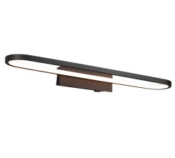 Applique murale LED 22W noir mat IP44 salle de bain 3000K - Trio - Gianni