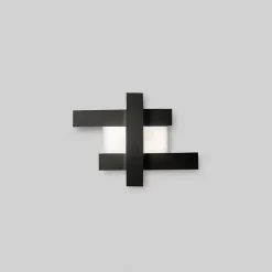 Applique murale LED 30W noire - Structure géométrique en acier, lumière chaude 3000K, 2620lm, largeur 65,5 cm