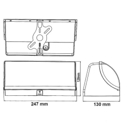 Applique Murale LED 30W Noire IP65 Température de Lumière Variable - 3000K/4000K/6000K - SILAMP
