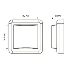 Applique Murale LED 4W Noire Carrée IP65 - Blanc Neutre 4000K - 5500K - SILAMP
