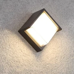 Applique Murale LED 15W Noire Carrée IP65 avec cache - Blanc Chaud 2300K - 3500K - SILAMP