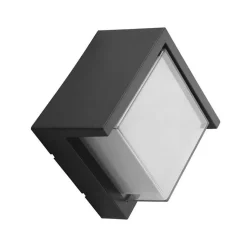Applique Murale LED 15W Noire Carrée IP65 avec cache - Blanc Froid 6000K - 8000K - SILAMP