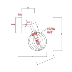 Applique murale Light Prestige Arette dorée 1 x G9 1 pc.