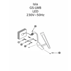 Applique murale Light Prestige Isla LED blanche CCT 3000K/4000K/6000K (réglable) 1 pc.
